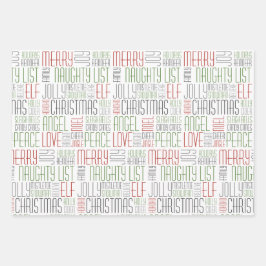 Weihnachtswörter Geschenkpapier Set