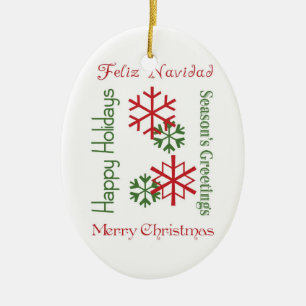 Weihnachtswörter Keramik Ornament