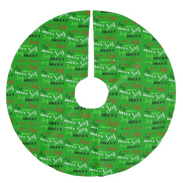 Weihnachtswörter Polyester Weihnachtsbaumdecke (Vorderseite)