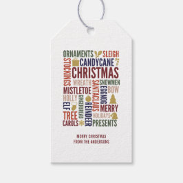 Weihnachtswörter Weihnachtsgeschenk Tag Geschenkanhänger