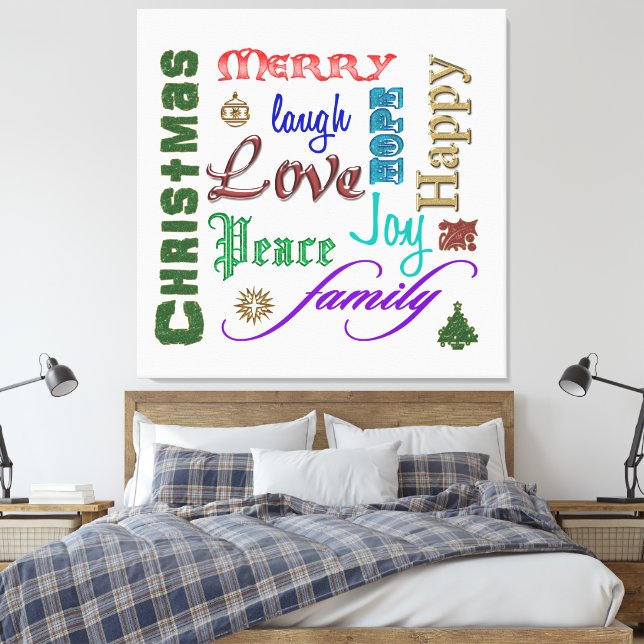 Weihnachtswortkunst Leinwanddruck (Insitu (Schlafzimmer))