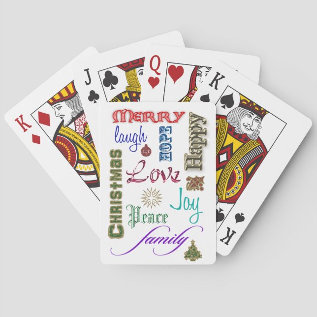 Weihnachtswortkunst Spielkarten (Rückseite)