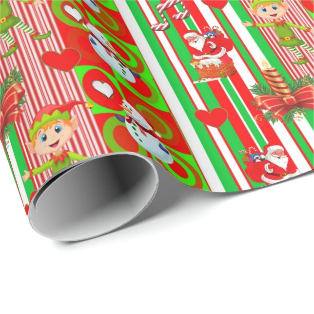 Weihnachtswrapping Paper Elf Geschenkpapier (Rolleneckpunkt)