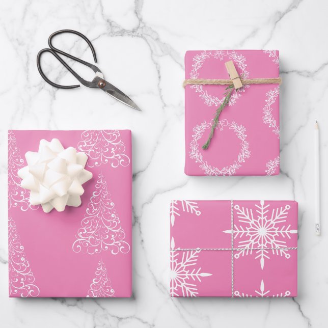 Weihnachtswrapping Paper Flat Sheet Set 3 Geschenkpapier Set (Vorderseite)