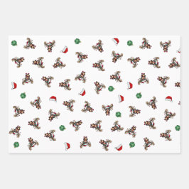 Weihnachtswrapping Paper Flat Sheet Set 3 Geschenkpapier Set