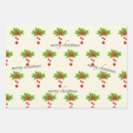 Weihnachtswrapping Paper Flat Sheet Set 3 Geschenkpapier Set