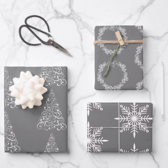 Weihnachtswrapping Paper Flat Sheet Set 3 Geschenkpapier Set (Vorderseite)