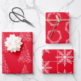 Weihnachtswrapping Paper Flat Sheet Set 3 Geschenkpapier Set