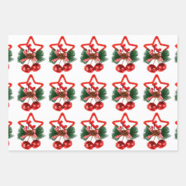 Weihnachtswrapping Paper Flat Sheet Set 3 Geschenkpapier Set