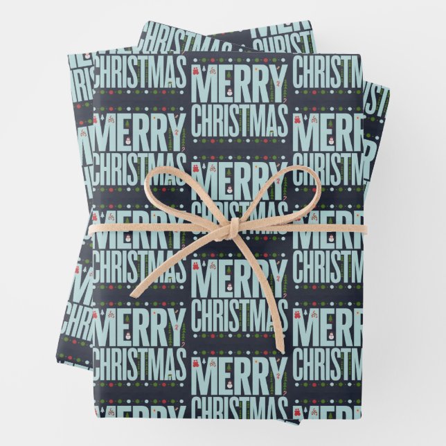 Weihnachtswrapping Paper Flat Sheet Set 3 Geschenkpapier Set (Beispiel)