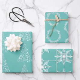 Weihnachtswrapping Paper Flat Sheet Set 3 Geschenkpapier Set