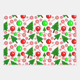 Weihnachtswrapping Paper Flat Sheet Set 3 Geschenkpapier Set