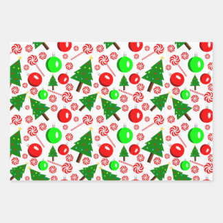 Weihnachtswrapping Paper Flat Sheet Set 3 Geschenkpapier Set