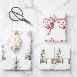 Weihnachtswrapping Paper Flat Sheet Set 3 Geschenkpapier Set