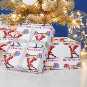 Weihnachtswrapping Paper Funny Santa Bodybuilder Geschenkpapier