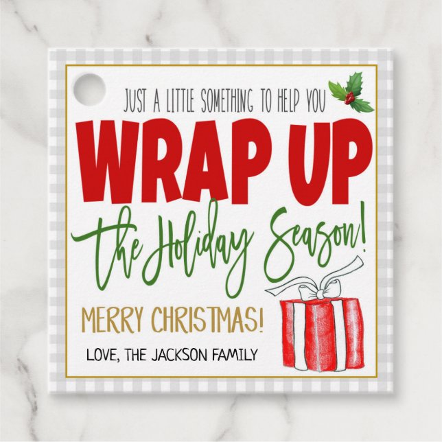 Weihnachtswrapping Paper Geschenkmarke Geschenkanhänger (Vorderseite)