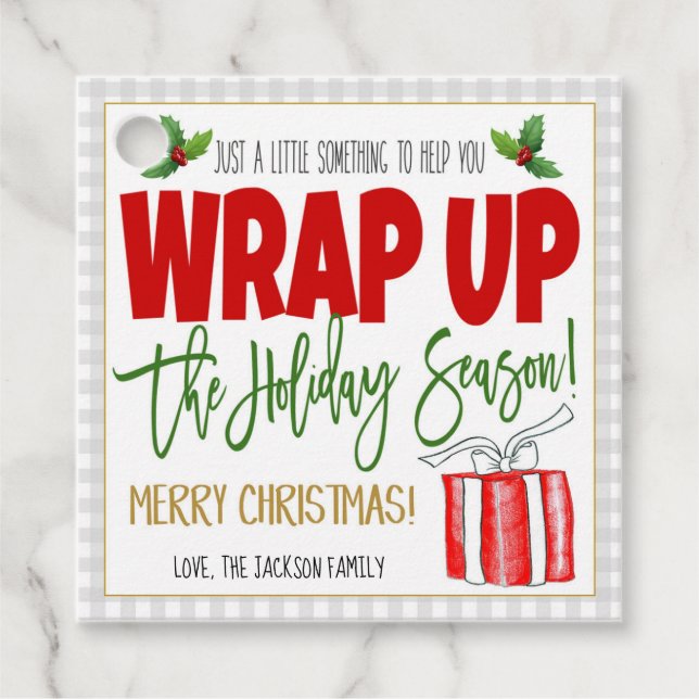 Weihnachtswrapping Paper Geschenkmarke Geschenkanhänger (Vorderseite)