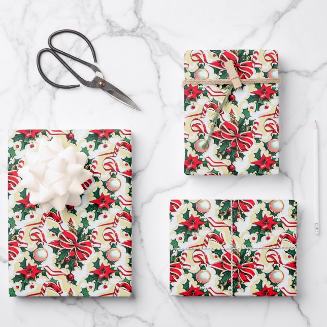 Weihnachtswrapping Paper Geschenkpapier Set (Vorderseite)
