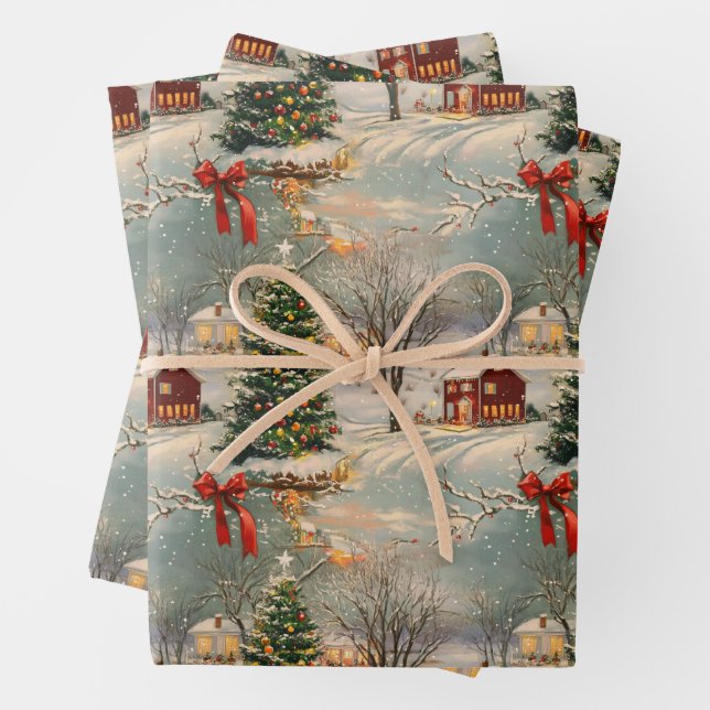 Weihnachtswrapping Paper Geschenkpapier Set (Beispiel)