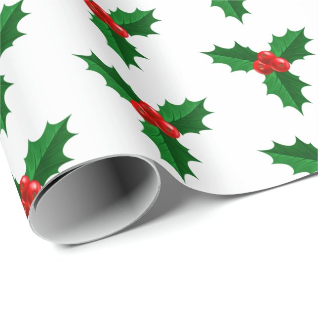 Weihnachtswrapping Paper-Holly Geschenkpapier (Rolleneckpunkt)