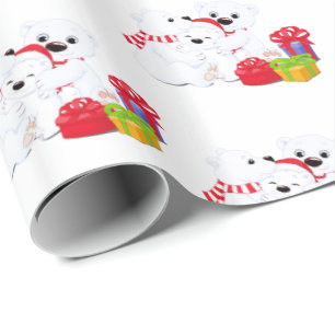 Weihnachtswrapping Paper Polar Bears Geschenkpapier