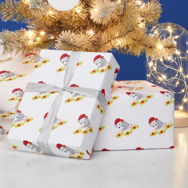 Weihnachtswrapping Paper Possum Floral Geschenkpapier (Feiertage)