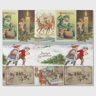 Weihnachtswrapping Paper Santa, Vintag Geschenkpapier