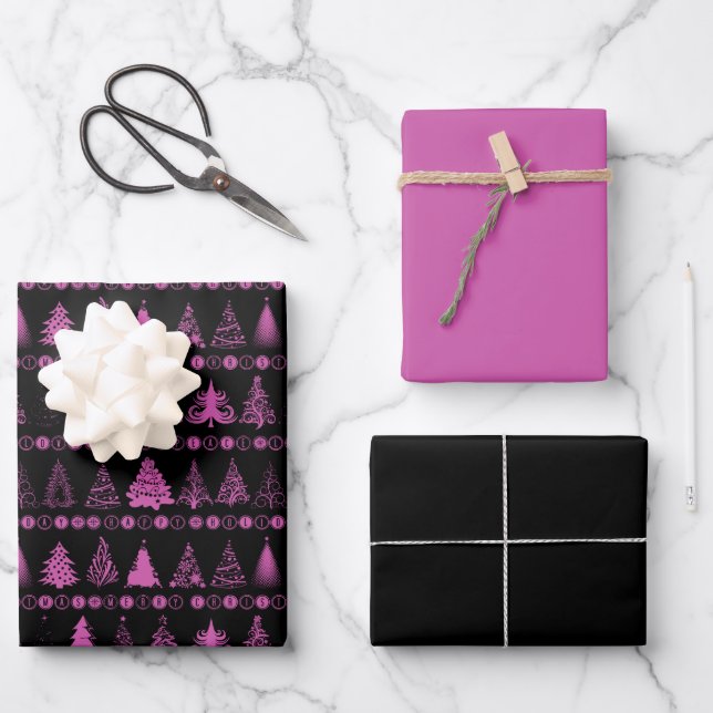 Weihnachtswrapping Paper Set 3 Geschenkpapier Set (Vorderseite)