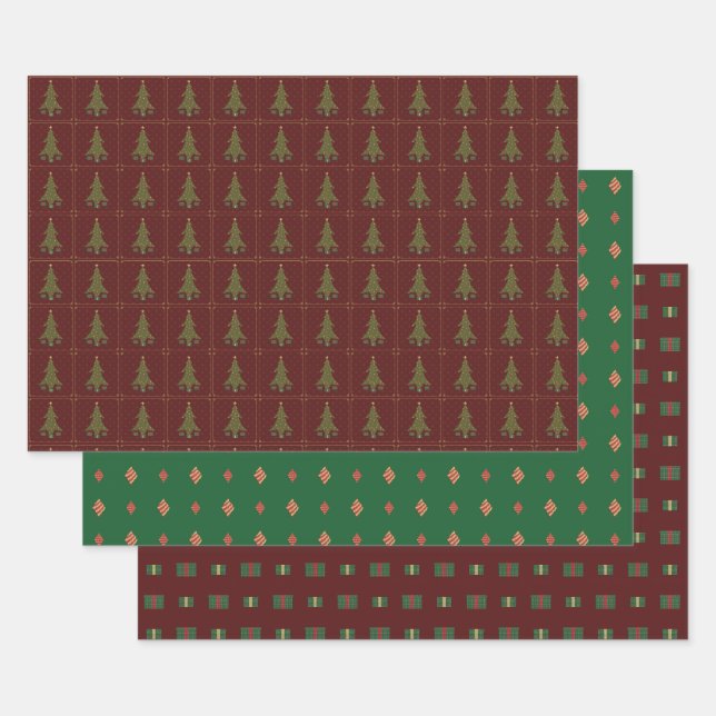 Weihnachtswrapping Paper Set Geschenkpapier Set (Set)