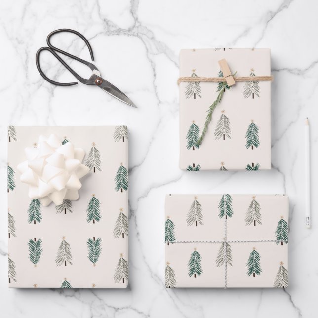 Weihnachtswrapping Paper Set Geschenkpapier Set (Vorderseite)