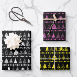 Weihnachtswrapping Paper Set von 3 Designs Geschenkpapier Set