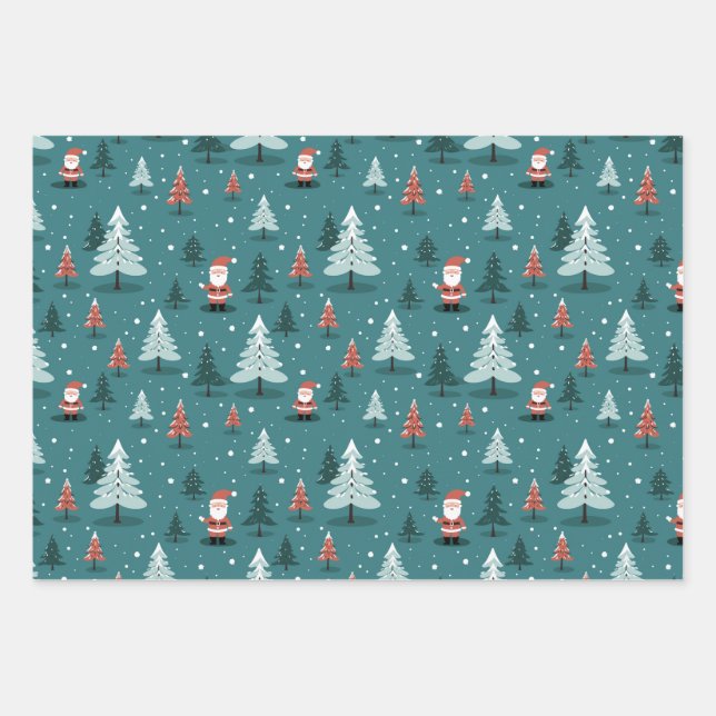 Weihnachtswrapping Paper Sheets Geschenkpapier Set (Vorderseite)