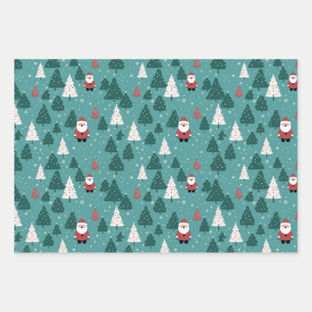 Weihnachtswrapping Paper Sheets Geschenkpapier Set (Vorderseite)
