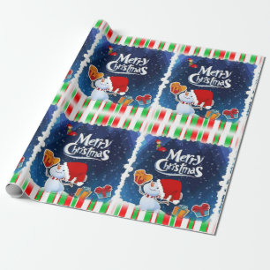Weihnachtswrapping Paper Snowman Elf Geschenkpapier