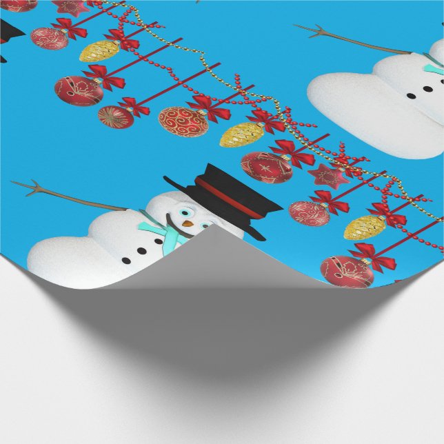 Weihnachtswrapping Paper Snowman Geschenkpapier (Ecke)