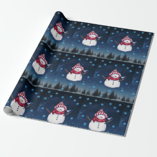 Weihnachtswrapping Paper Snowman Geschenkpapier