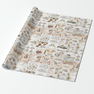 Weihnachtswrapping Paper Snowman Geschenkpapier