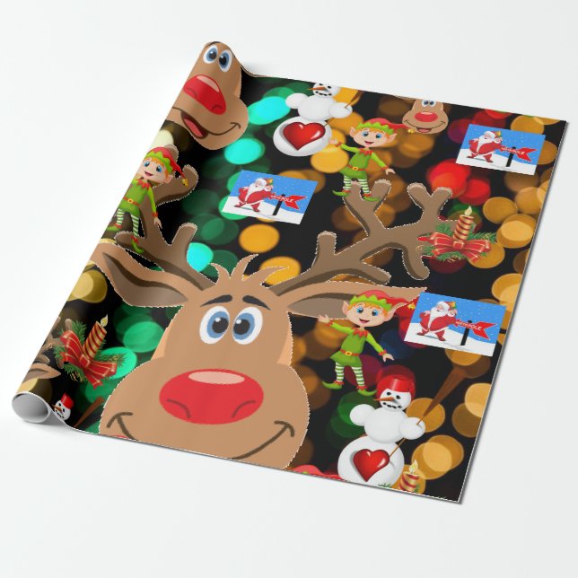 Weihnachtswrapping Paper Snowman Geschenkpapier (Ungerollt)