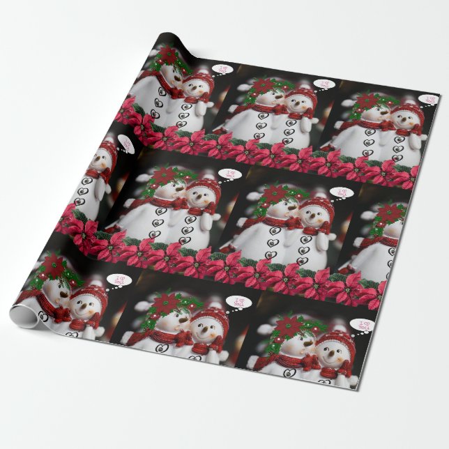 Weihnachtswrapping Paper Snowman Geschenkpapier (Ungerollt)