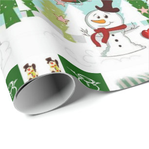 Weihnachtswrapping Paper Snowman Liebe Geschenkpapier