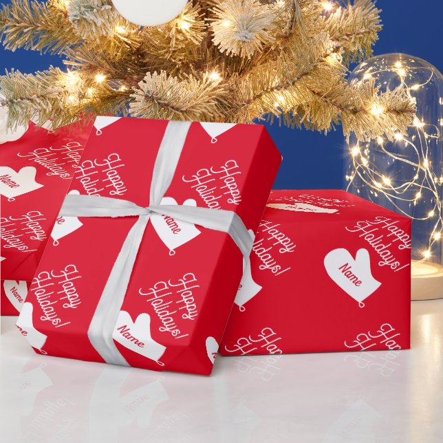 Weihnachtswrapping Paper (Weißofen) - Mitt Geschenkpapier (Feiertage)