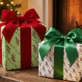 Weihnachtswrapping Paper - Zwei Stile Geschenkpapier Set