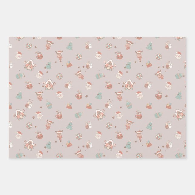 Weihnachtswrapping Papier 3 Blätter (Vorderseite)