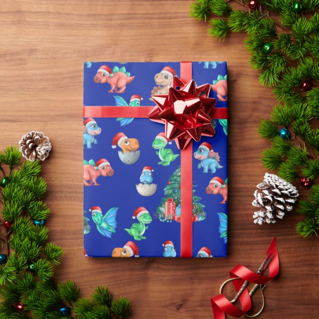 Weihnachtswrapping Papier Dinosaurier Kinder Niedl Geschenkpapier (Feiertagsgeschenk)