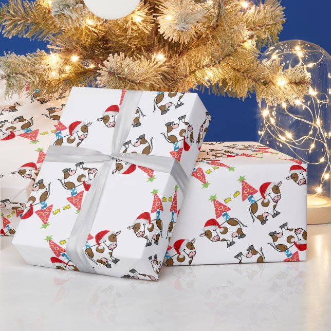 Weihnachtswrapping Papier Kuh Land Geschenkpapier (Feiertage)