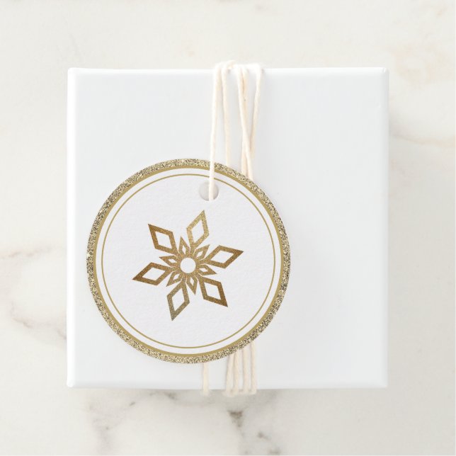 Weihnachtswrapping Papier-Nordic Gold-Geschenketik Geschenkanhänger (Beispiel)