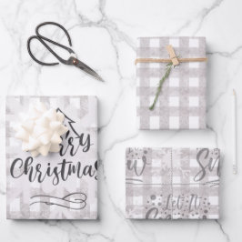 Weihnachtswrapping Papier Set von 3