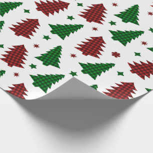 Weihnachtswrapping Papier Xmas Bäume Strumpf Karie Geschenkpapier