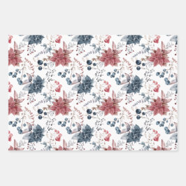 Weihnachtswrapping Sheets Set von 3 Geschenkpapier Set