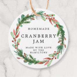 Weihnachtswreath Homemade Jam Gift Geschenkanhänger